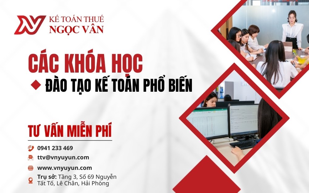Các khóa học đào tạo kế toán hải phòng phổ biến
