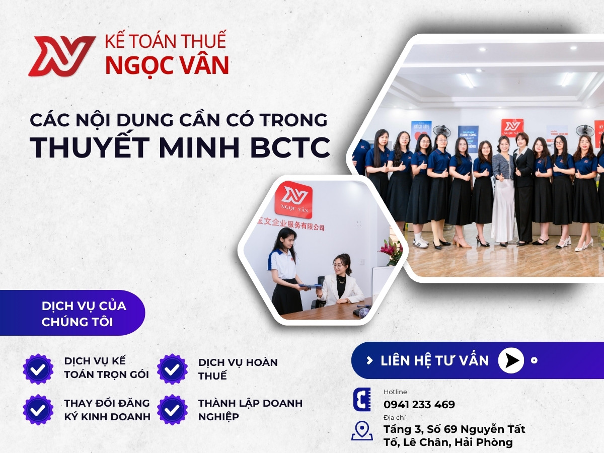 Các nội dung cần có trong thuyết minh BCTC