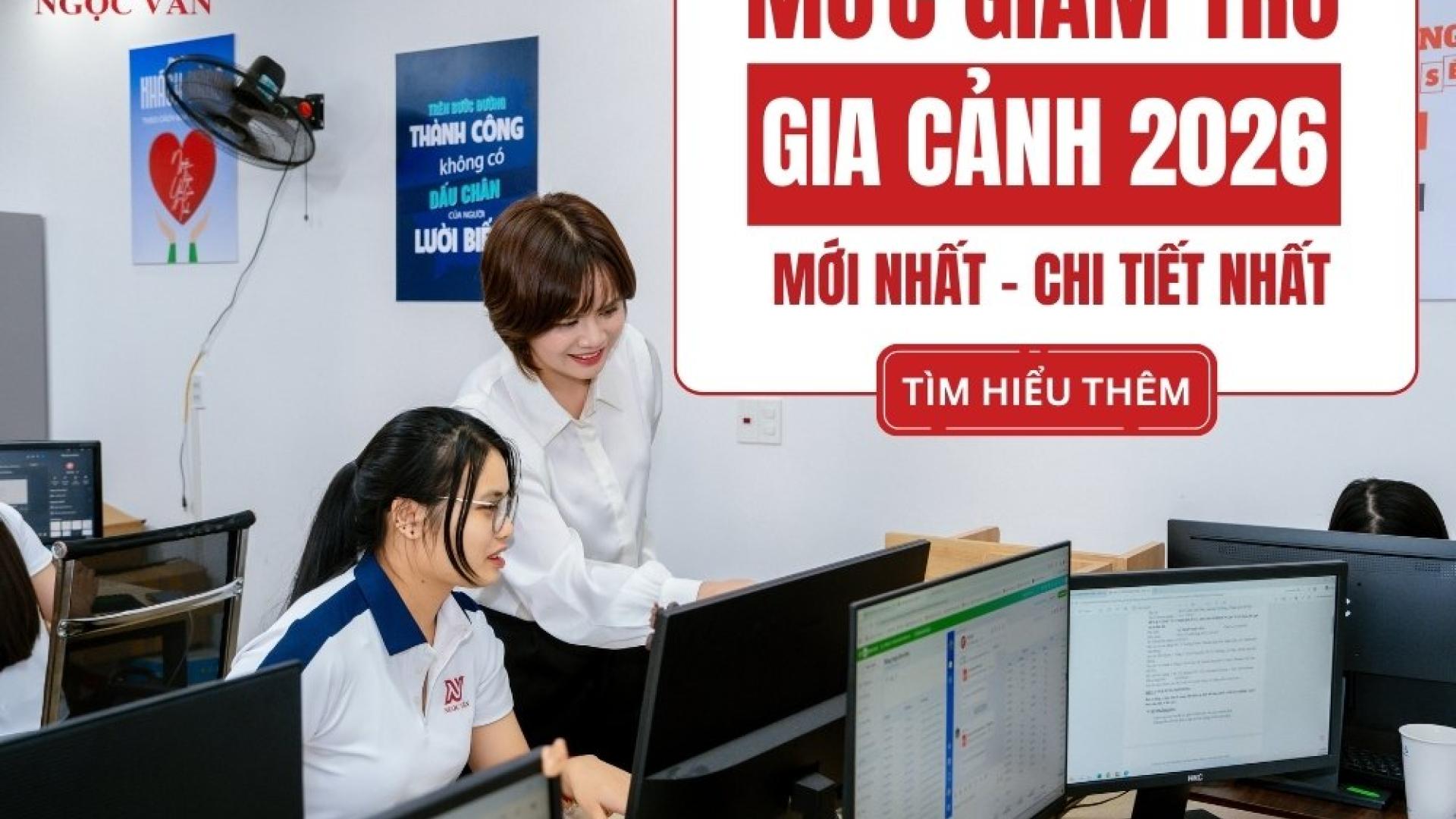 Mức giảm trừ gia cảnh 2026 mới nhất chi tiết nhất