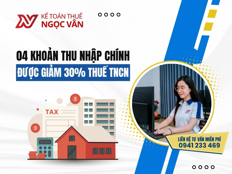 thu nhập được giảm 30% thuế TNCN